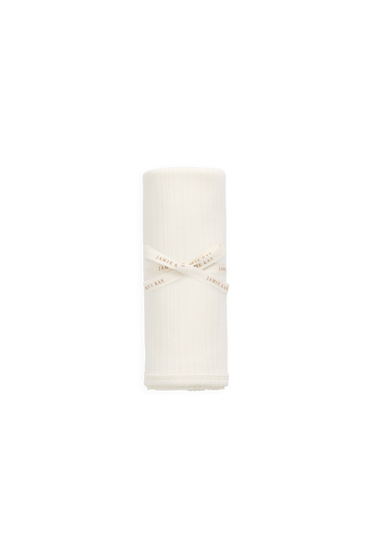 Organic Cotton Pointelle Murphy Blanket - Parchment
