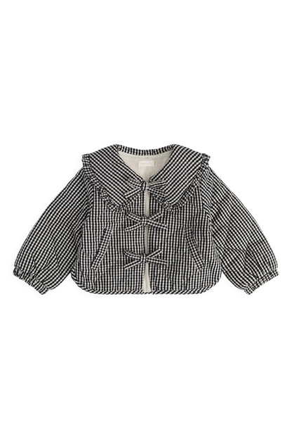 Mariette Cotton Jacket - Petite Gingham Graphite