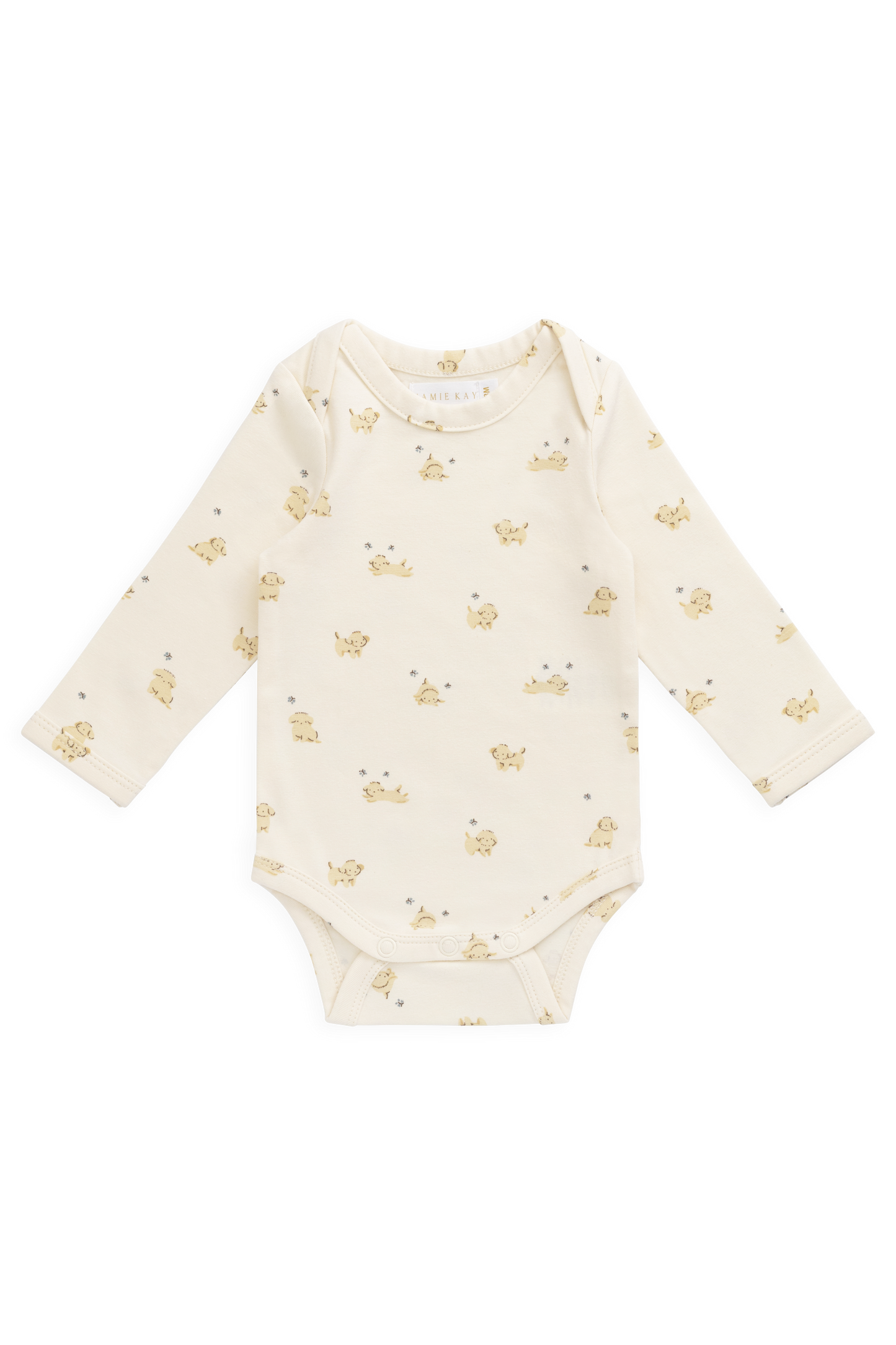 Organic Cotton Cassius Long Sleeve Bodysuit - Playful Honey