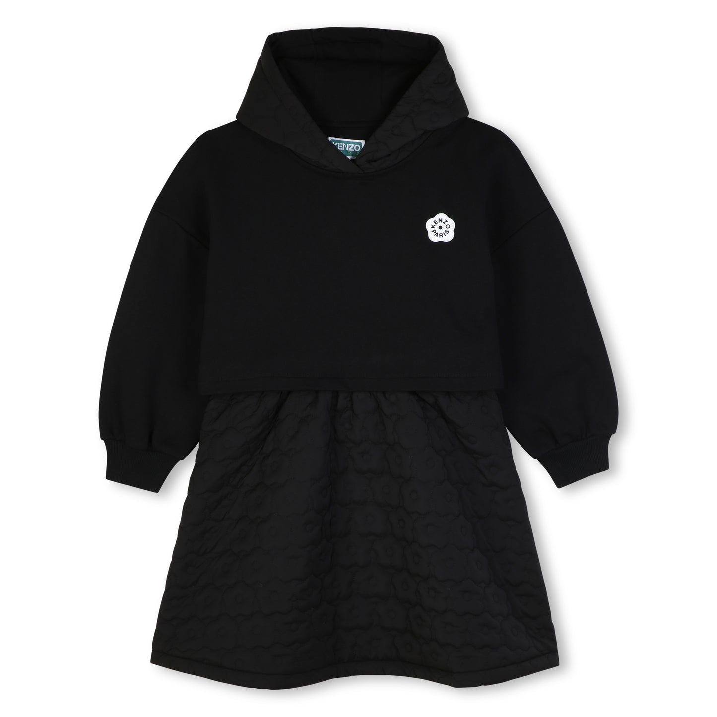 'Boke Flower 2.0' hooded dress in cotton