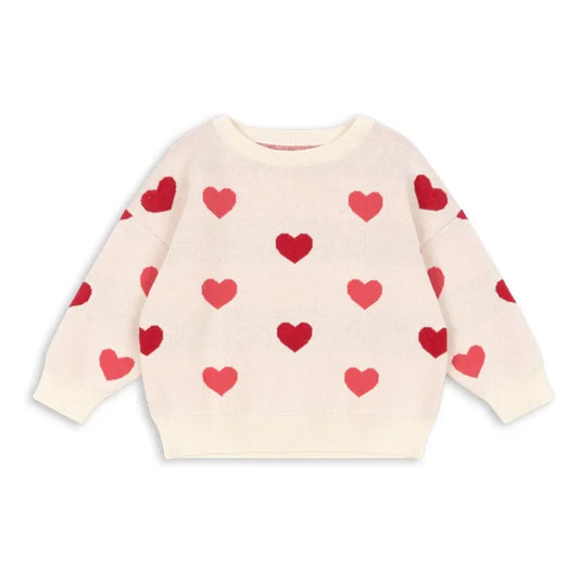 Lapis Sweater Hearts Organic Cotton - Pale Pink