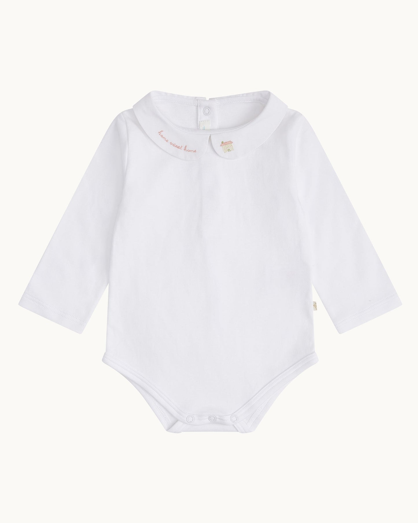 Home Sweet Home Peter Pan Collar Onesie - Pink