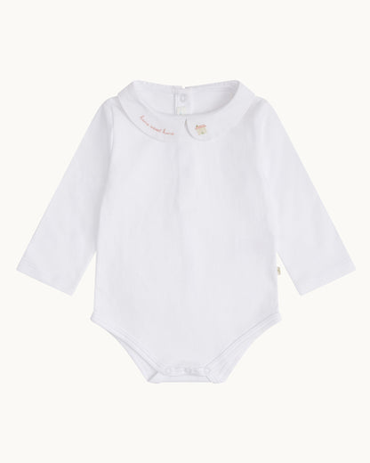 Home Sweet Home Peter Pan Collar Onesie - Pink
