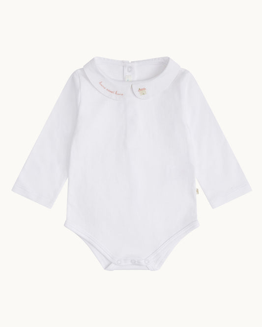 Home Sweet Home Peter Pan Collar Onesie - Pink