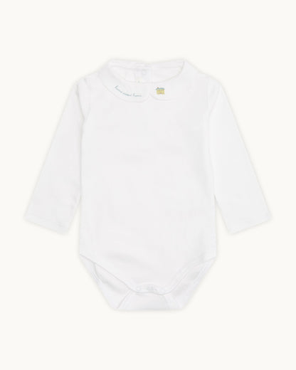 Home Sweet Home Peter Pan Collar Onesie - Blue