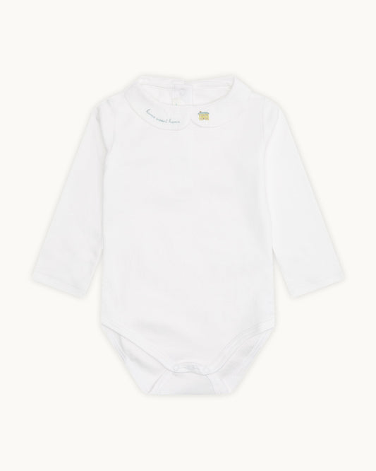 Home Sweet Home Peter Pan Collar Onesie - Blue