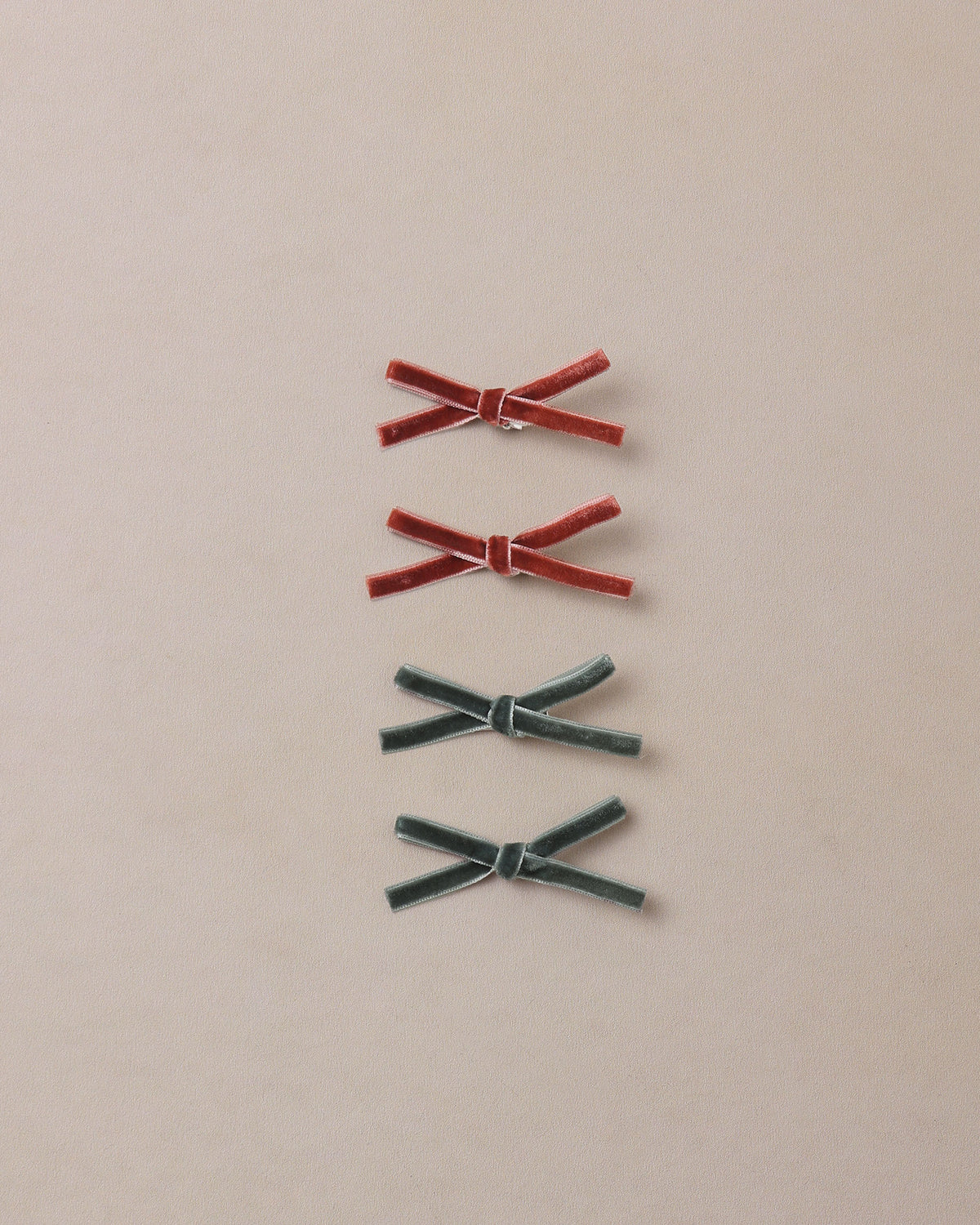 Noralee Mini Ribbon Bows Green, Ruby