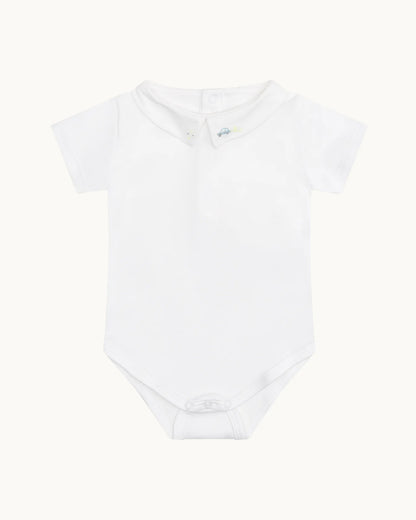 ETHAN - EMBROIDERED POINTY COLLAR ONESIE - CAR