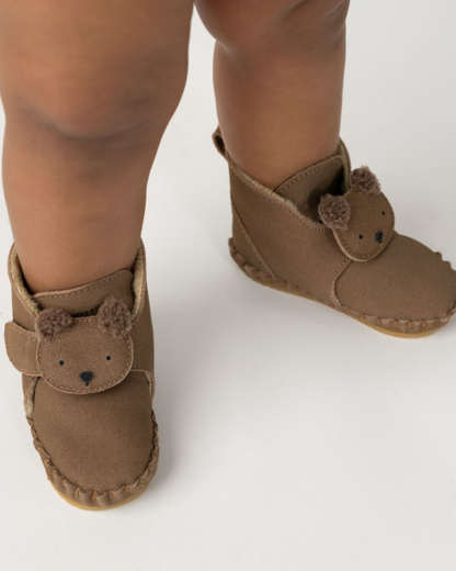 Pouty Booties | Fluffy Bear | Teddy Brown Suede - Teddy Brown Suede