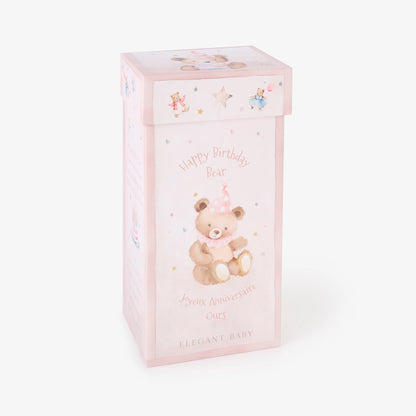 Pink Birthday Bear Plush Toy w/ Gift Box