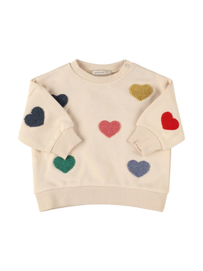 Print cotton blend crewneck sweatshirt