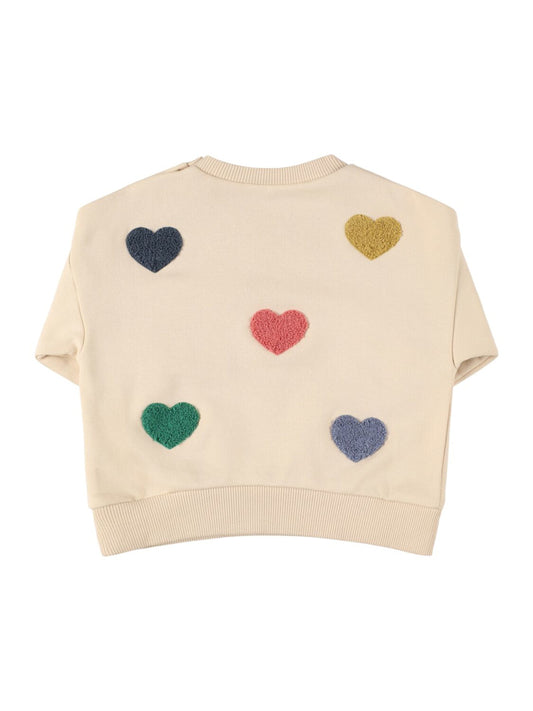Print cotton blend crewneck sweatshirt
