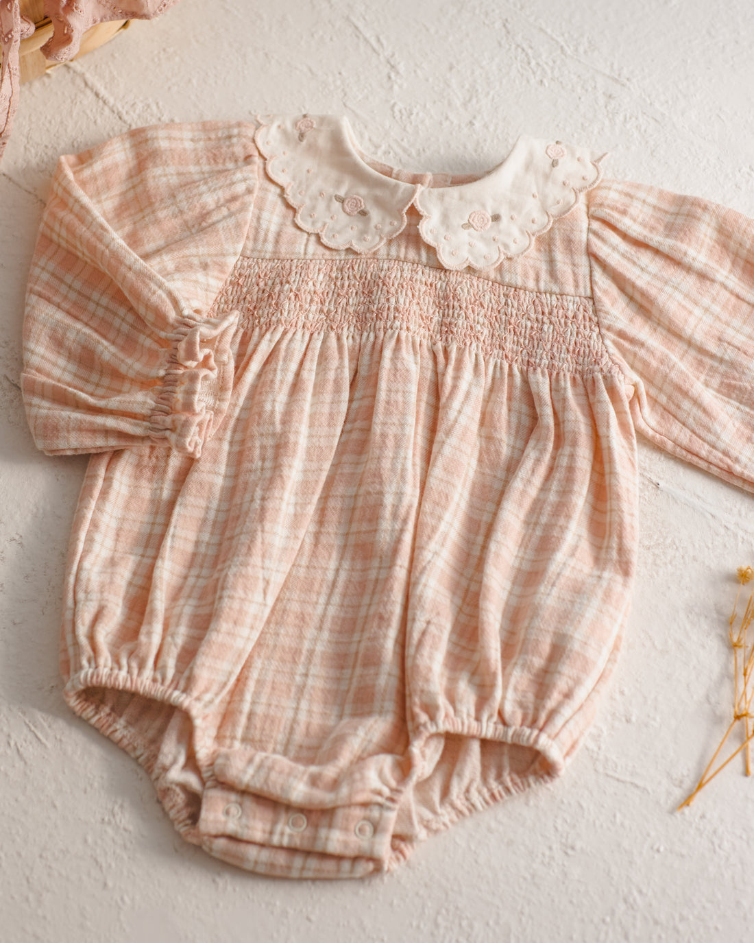 Callie Romper - Pink Plaid