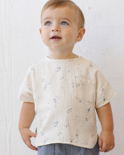Woven Boxy Top Space