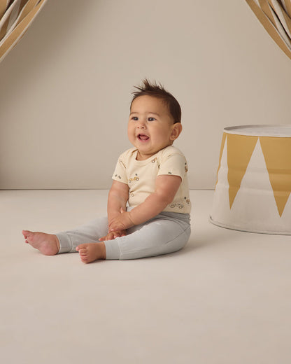 Short Sleeve Bodysuit Pack Race Car, Oat Micro Stripe