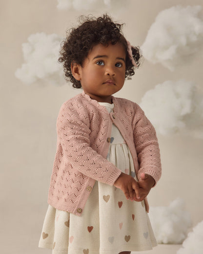 Scalloped Cardigan Blush