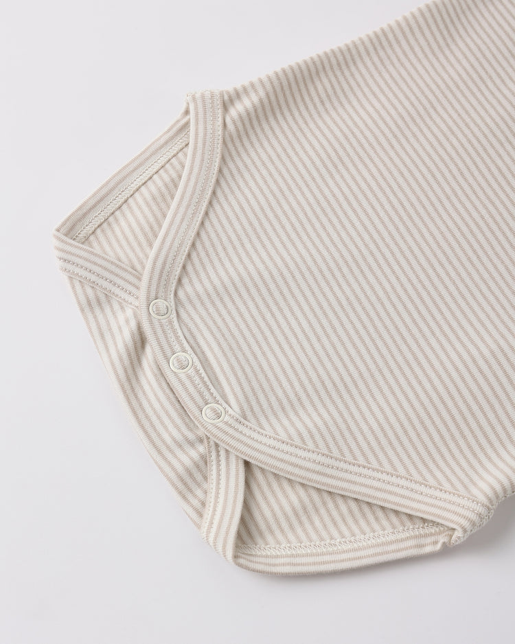 Short Sleeve Bodysuit Pack Race Car, Oat Micro Stripe