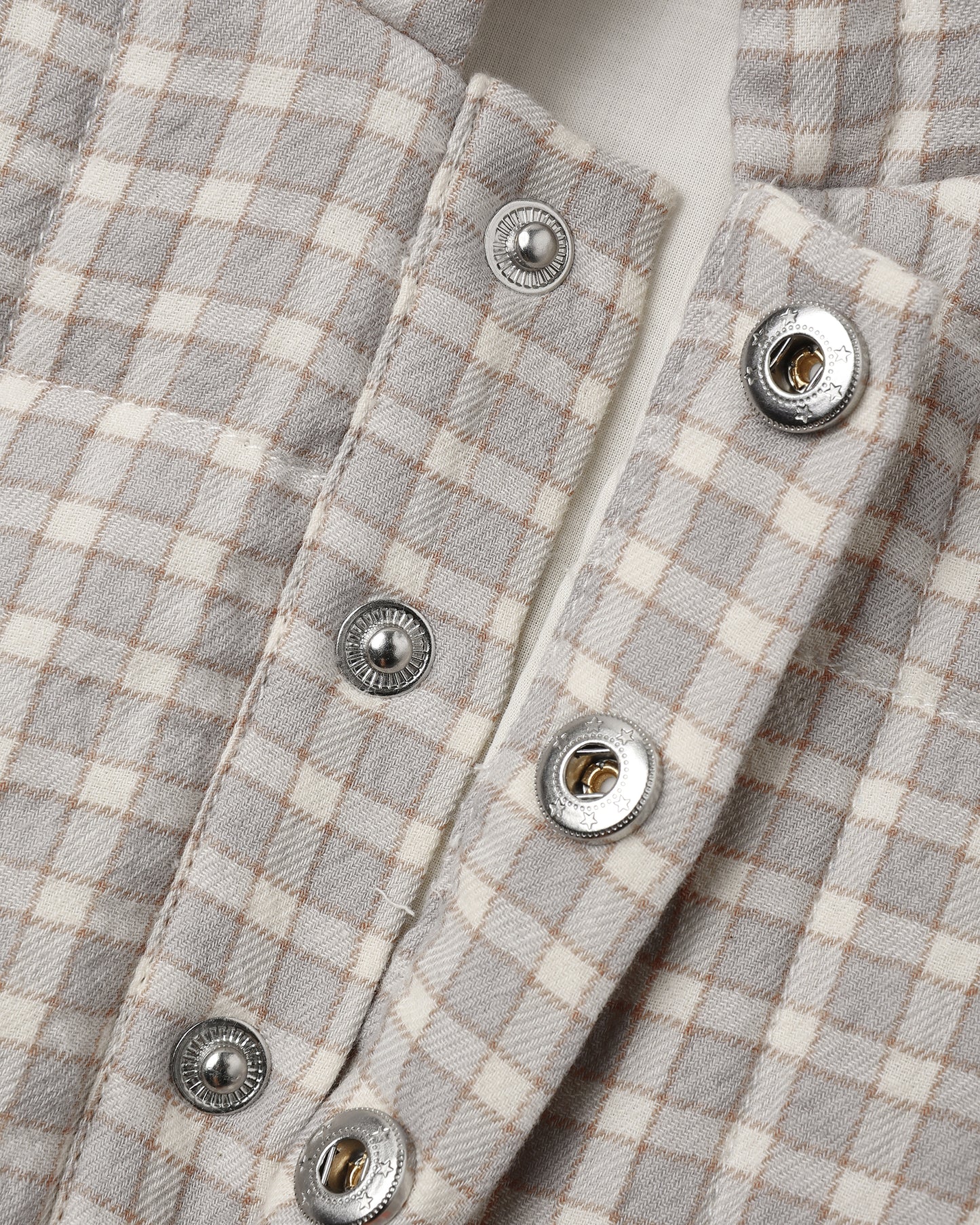 Hooded Woven Jacket Blue Gingham
