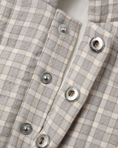 Hooded Woven Jacket Blue Gingham