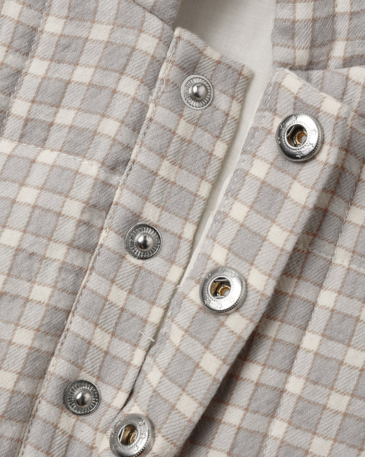 Hooded Woven Jacket Blue Gingham