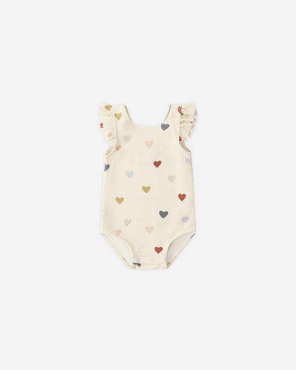 Scoop Back One-Piece Swimsuit Confetti Hearts