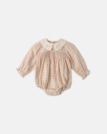 Callie Romper - Pink Plaid