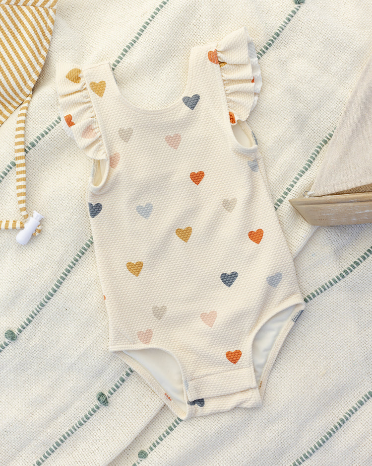Scoop Back One-Piece Swimsuit Confetti Hearts