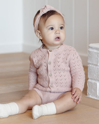 Scalloped Cardigan Blush