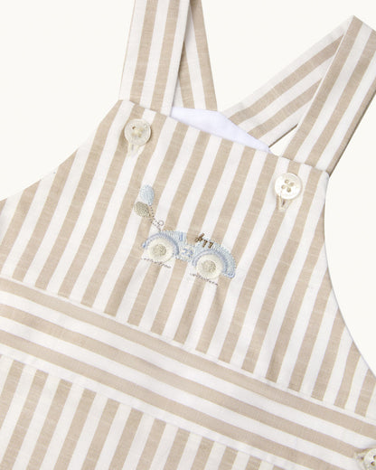 Alfie Stripe Race Car Baby Dungaree