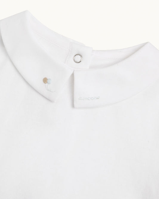 Aubrey Race Car Embroidered Collar Short Sleeve Onesie