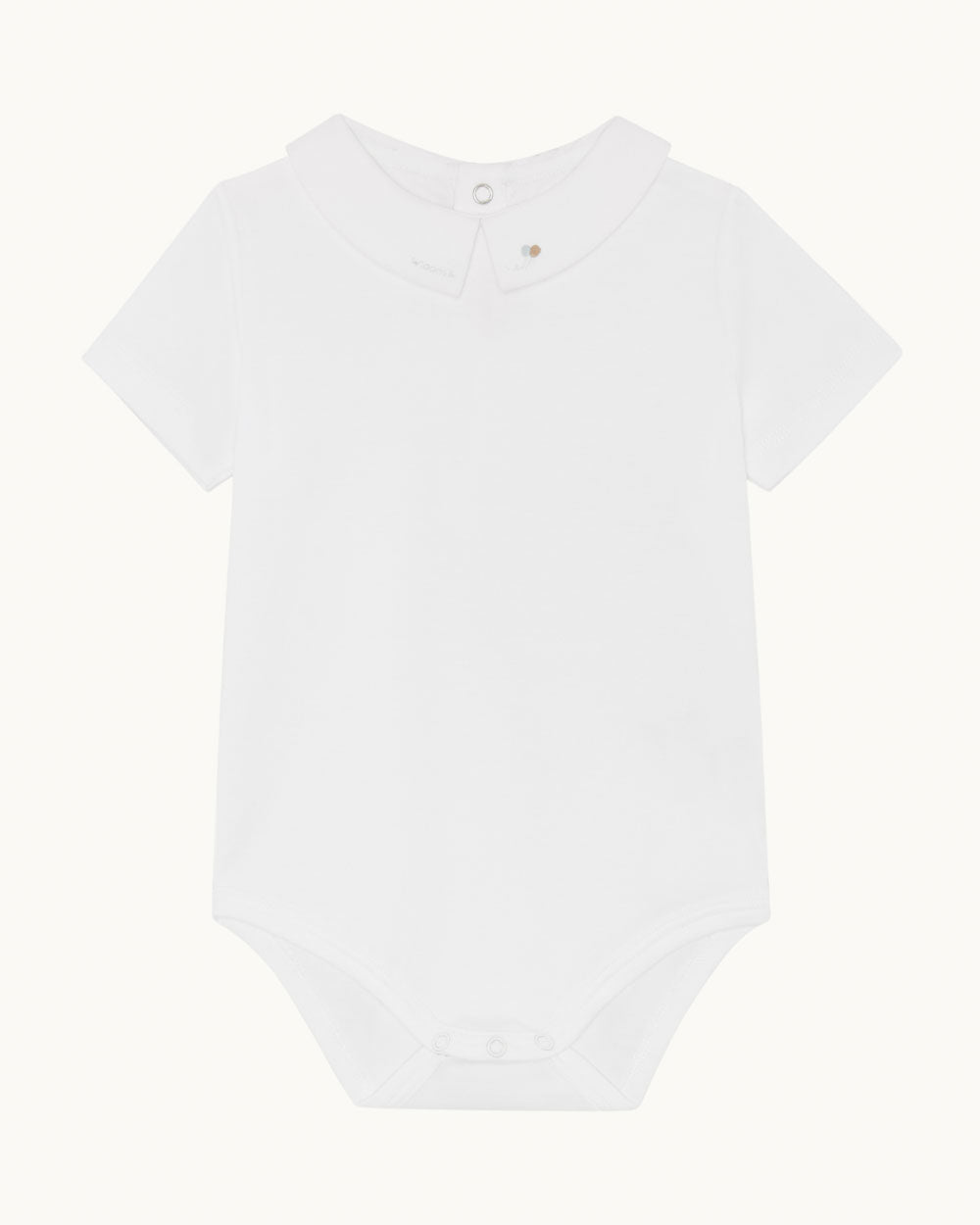 Aubrey Race Car Embroidered Collar Short Sleeve Onesie