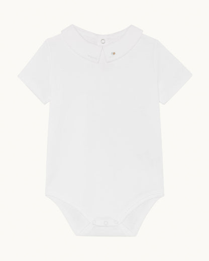 Aubrey Race Car Embroidered Collar Short Sleeve Onesie