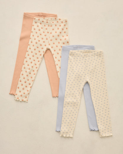 Ribbed Legging Set - Natural, Periwinkle