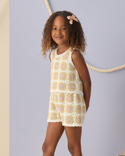 Crochet Tank Set - Citron Daisy Check