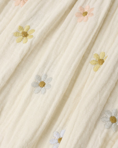 Amelia Romper - Embroidered Daisies