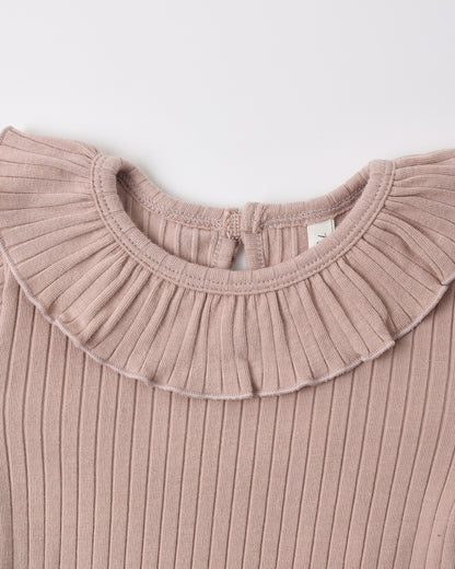 Ruffle Collar Bodysuit Rosewood