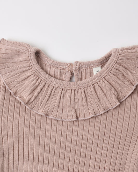 Ruffle Collar Bodysuit Rosewood