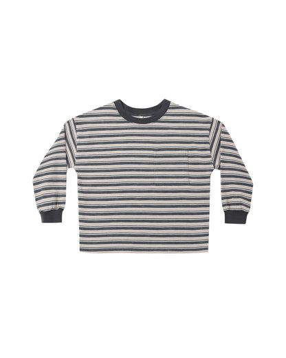 Relaxed Long Sleeve Tee Blue Stripe