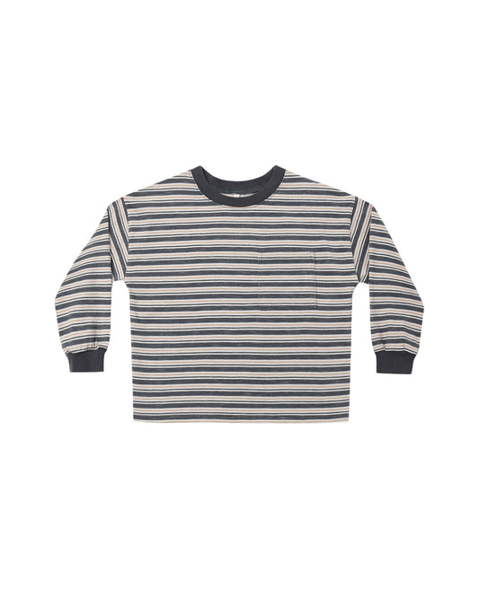 Relaxed Long Sleeve Tee Blue Stripe