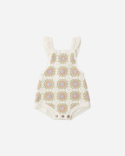 Crochet Romper - Citron Daisy Check