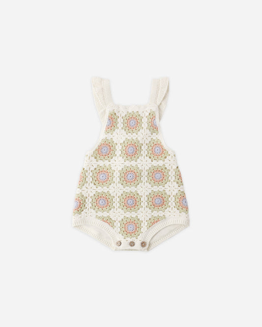 Crochet Romper - Citron Daisy Check