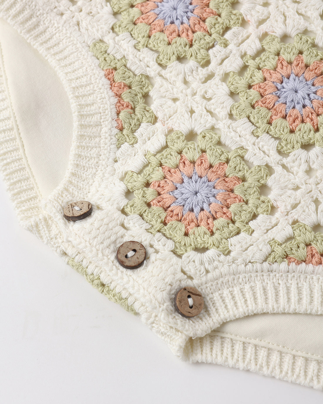 Crochet Romper - Citron Daisy Check