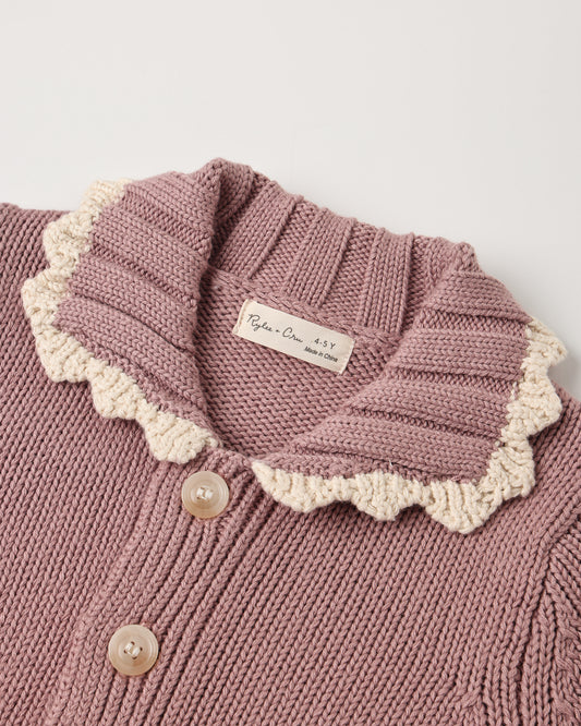 Collared Cardigan Rosewood