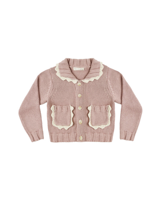 Collared Cardigan Rosewood