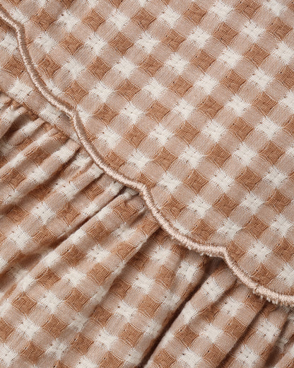 Collette Mini Dress Fawn Gingham