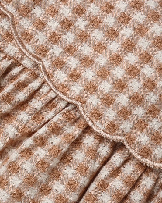 Collette Mini Dress Fawn Gingham