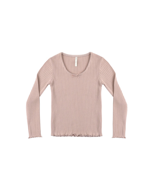 Ribbed Long Sleeve Rosewood