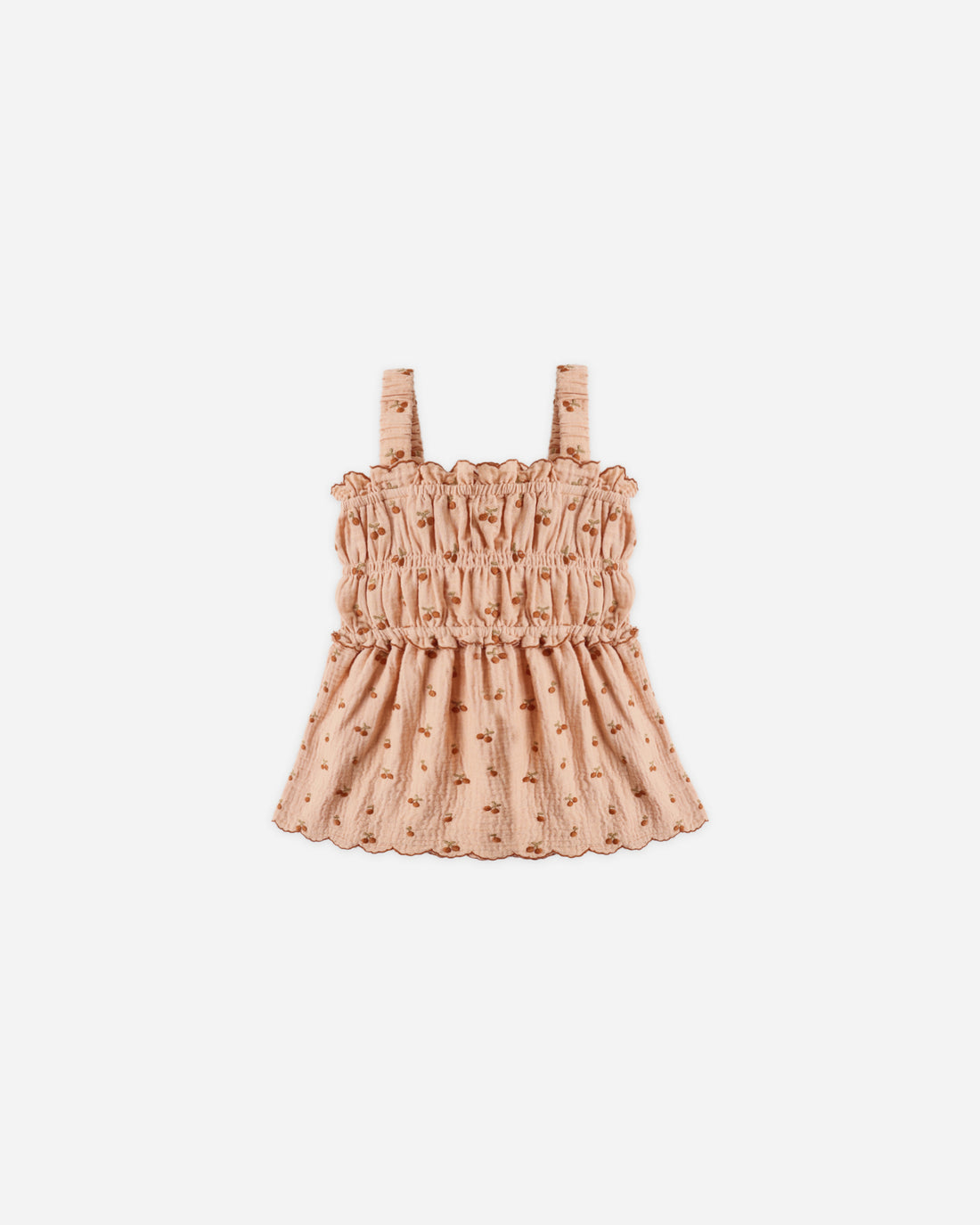 Smocked Tank - Cherry Embroidery