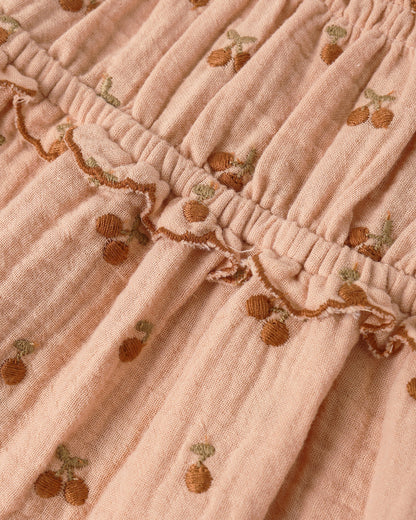 Smocked Tank - Cherry Embroidery