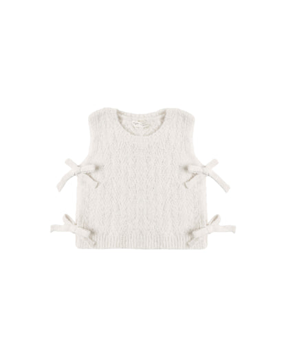Bow Sweater Vest Ivory